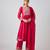 Pink embroidered chanderi silk kurta set