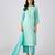 Blue plain muslin kurta set