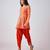 Orange printed georgette kurta set