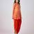 Orange printed georgette kurta set