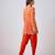 Orange printed georgette kurta set