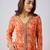 Orange printed georgette kurta set