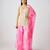 Pink embroidered silk sharara set