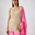 Pink embroidered silk sharara set