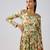 White printed chinon gown