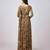 Peach printed chinon gown