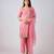 Pink embroidered organza kurta set