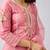 Pink embroidered organza kurta set