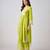 Lime green embroidered cotton silk kurta set