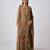 Brown embroidered chinon kurta suit