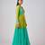 Lime green embroidered georgette anarkali