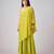 Lime green embroidered georgette sharara