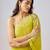 Lime green embroidered georgette sharara