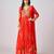 Red printed georgette anarkali