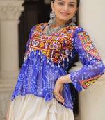 Kora Cotton With Attractive Gota-Patti Lace lehenga Bandhani Print work with  Kutchi Gamthi Patchework Work top