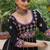 Black roman multi thread embroidered work traditional anarkali gown