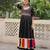Black roman multi thread embroidered work traditional anarkali gown