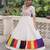 White roman multi thread embroidered work traditional anarkali gown