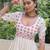 White roman multi thread embroidered work traditional anarkali gown