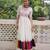 White roman multi thread embroidered work traditional anarkali gown
