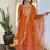 Rust Orange kurta set with Embroidery