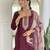 Maroon rayon embroidery straight kurta with pant and dupatta set