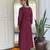 Maroon rayon embroidery straight kurta with pant and dupatta set