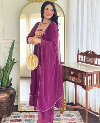 Purple printed ethnic Suit 2