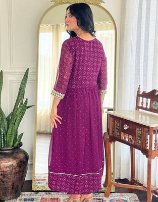 Purple printed ethnic Suit 3