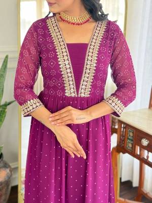 Purple printed ethnic Suit 4
