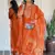 Rust Orange Embroidered Kurta set 