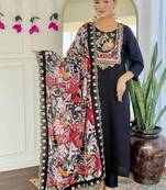 Black Kurta set with Dupatta