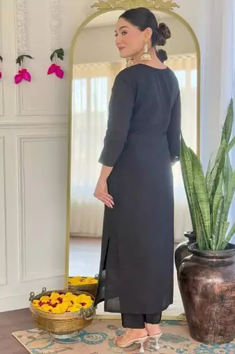 Black Kurta set with Dupatta