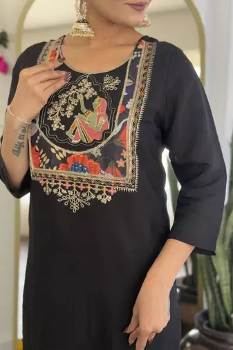 Black Kurta set with Dupatta