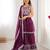 Dark Plum Color Thread With Sequence Work Faux Georgette Top Lehenga Set