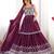 Dark Plum Color Thread With Sequence Work Faux Georgette Top Lehenga Set