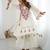 White colour khadi cotton embroidery work navratry co-ord set