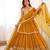Yellow Color Thread With Sequence Work Faux Georgette Top Lehenga Set