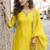 Yellow chinon embroidered sharara suit