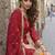 Red chinon embroidered sharara suit stiched