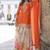 Orange chinon embroidered Palazzo suit stiched