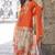 Orange chinon embroidered Palazzo suit stiched