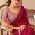 Red georgette embroidered party wear saree