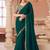 Green georgette embroidered party wear saree