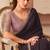 Dark brown georgette embroidered party wear saree