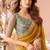 Yellow georgette embroidered party wear saree