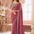 Onion pink georgette embroidered party wear saree
