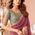 Onion pink georgette embroidered party wear saree