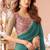 Turquoise georgette embroidered party wear saree
