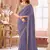 Lavender georgette embroidered party wear saree